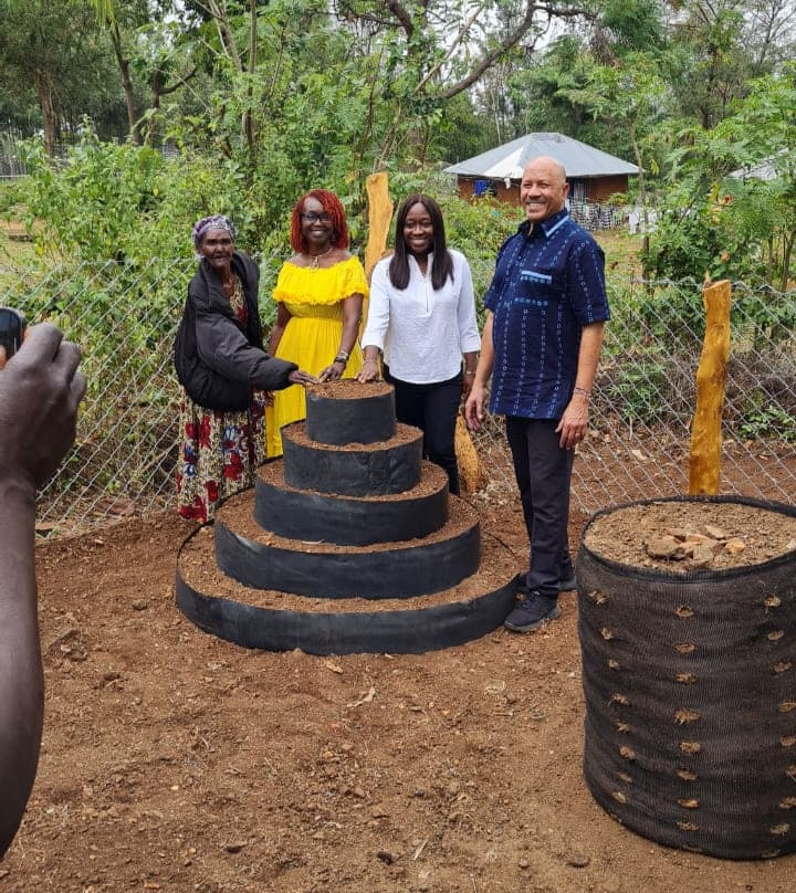 Rainwater harvesting tank installed at Syprina Auma's home