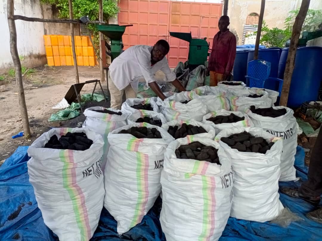 Briquettes ready for distribution
