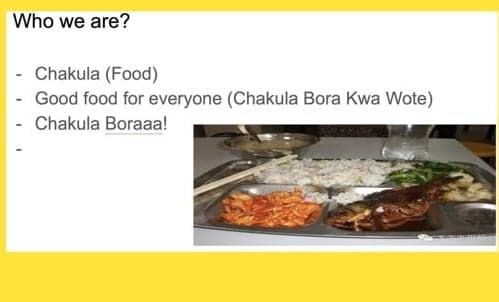 Chakula's "Who we are?" slide