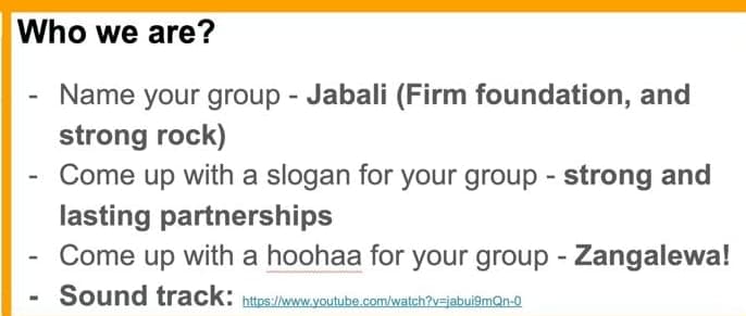 Jabali's "Who we are?" slide
